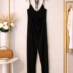 Elegant Black Key Whole Jumpsuit